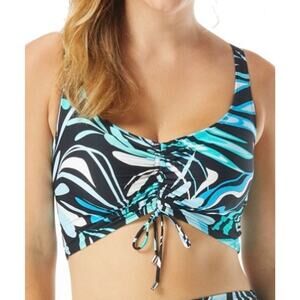 Coco Reef Elevate Shirred Underwire Bikini Top 40E 40DD Cassis Swirl NWT